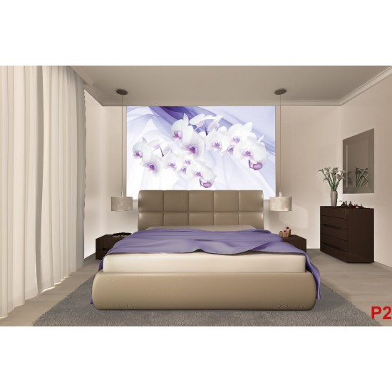 Photo mural orchids on a background of purple silk shade