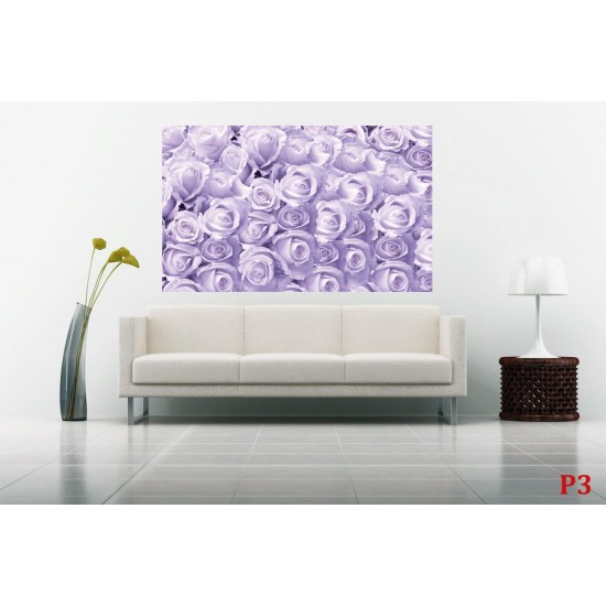 Photo murals a wall of purple roses