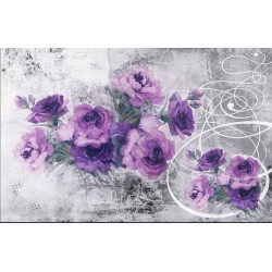 Wallpapers mural purple roses art background in 2 versions