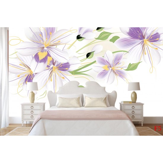 Wallpapers beautiful purple flowers in white backgroung 