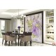 Wall mural retro card with purple roses in vintage style