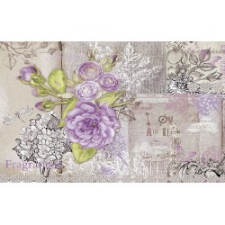 Wall mural retro card with purple roses in vintage style Wall mural retro card with purple roses in vintage style