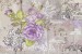 Wall mural retro card with purple roses in vintage style