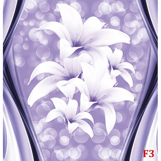 Wall mural abstract with spheres and lilies in purple and white