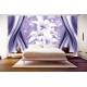 Wall mural abstract with spheres and lilies in purple and white