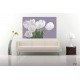 Photo mural bouquet from white tulips on purple background Photo mural bouquet from white tulips on purple background