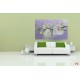 Photo mural orchid branch in purple background with water drops Photo mural orchid branch in purple background with water drops