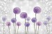 Wall mural purple painted dandelion pattern with pearls