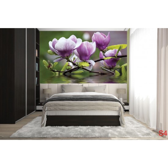 Wallpapers mural purple magnolia