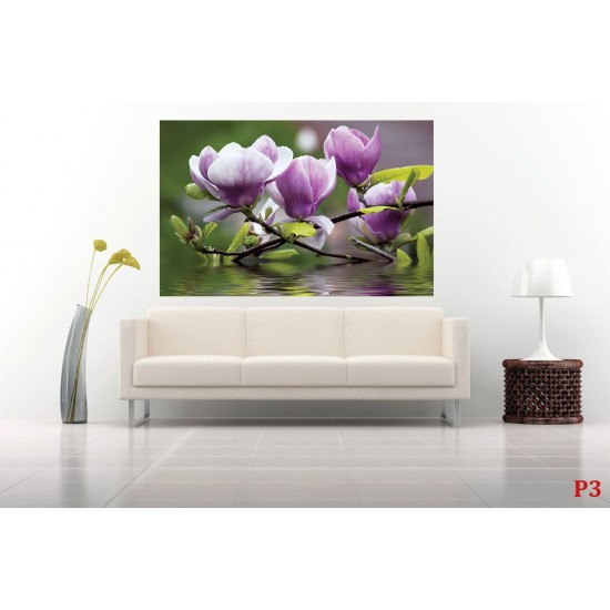 Wallpapers mural purple magnolia
