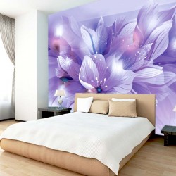 Wall mural composition of flowers in purple gamut Wall mural composition of flowers in purple gamut