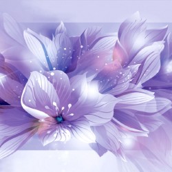 Wall mural composition of flowers in purple gamut