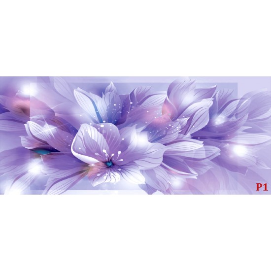 Wall mural composition of flowers in purple gamut Wall mural composition of flowers in purple gamut