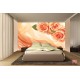 Wallpapers mural orange roses on silk Wallpapers mural orange roses on silk