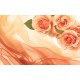 Wallpapers mural orange roses on silk Wallpapers mural orange roses on silk
