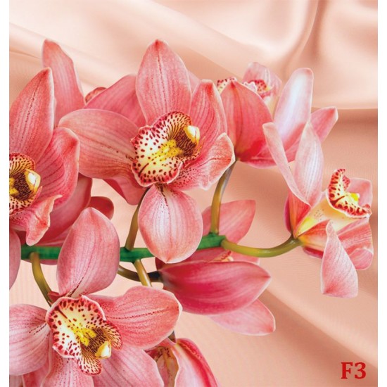 Photo mural coral orchid background silk in 2 colors