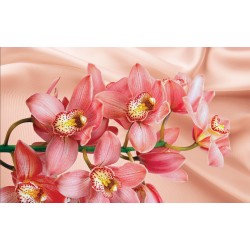 Photo mural coral orchid background silk in 2 colors