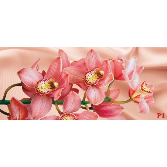 Photo mural coral orchid background silk in 2 colors