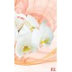 Wall murals white orchids orange on orange abstract background Wall murals white orchids orange on orange abstract background