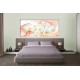 Wall murals white orchids orange on orange abstract background Wall murals white orchids orange on orange abstract background