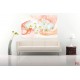 Wall murals white orchids orange on orange abstract background Wall murals white orchids orange on orange abstract background