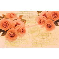 Wallpapers orange roses vintige style with notes