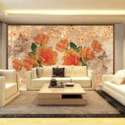 Wallpapers Vintage composition with orange roses