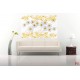 Wall murals composition with white daisies background feathers