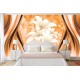 Wall mural abstract with spheres and lilies in the orange range Wall mural abstract with spheres and lilies in the orange range