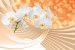 Wallpapers mural composition with white orchids and spiral 3d