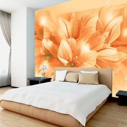 Wallpapers mural composition lilium in orange