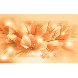 Wallpapers mural composition lilium in orange