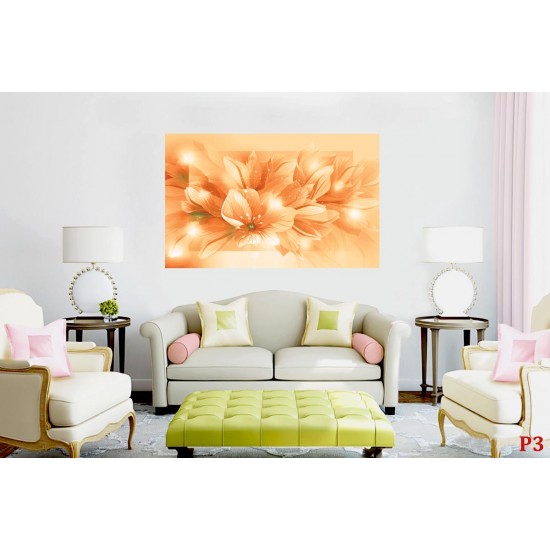 Wallpapers mural composition lilium in orange Wallpapers mural composition lilium in orange
