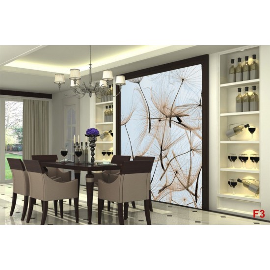 Wall murals beige dandelion scattered Wall murals beige dandelion scattered