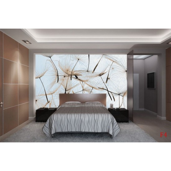 Wall murals beige dandelion scattered Wall murals beige dandelion scattered