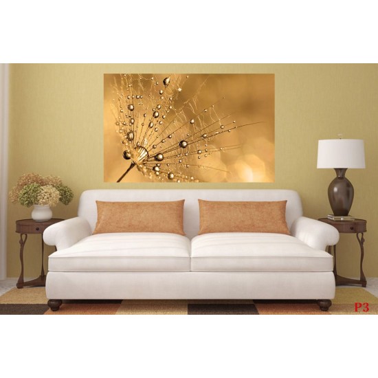 Wall murals simple dandelion gold