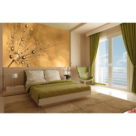 Wall murals simple dandelion gold