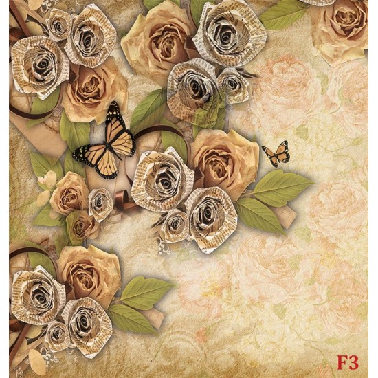 Wall mural vintage composition with romantic golden roses Wall mural vintage composition with romantic golden roses