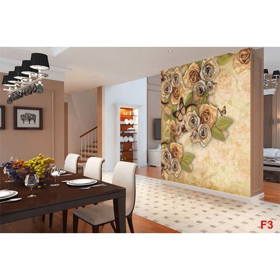 Wall mural vintage composition with romantic golden roses Wall mural vintage composition with romantic golden roses