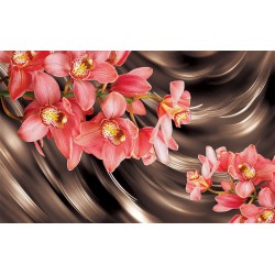 Wall murals orchid twig coral on a brown spectacular background