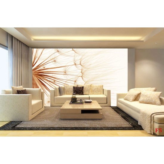 Wall mural big dandelion in beige gamut Wall mural big dandelion in beige gamut