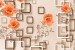 Wallpapers 3d composition wall beige cubes with roses in 2 colors