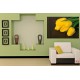 Photo mural bouquet from yellow tulips on wooden background Photo mural bouquet from yellow tulips on wooden background
