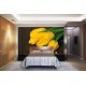 Photo mural bouquet from yellow tulips on wooden background Photo mural bouquet from yellow tulips on wooden background