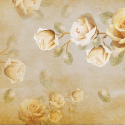 Wall murals painted roses vintage model