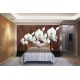 Wall mural orchid branch on wooden background 3