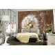 Wall mural big dandelion on brown background Wall mural big dandelion on brown background
