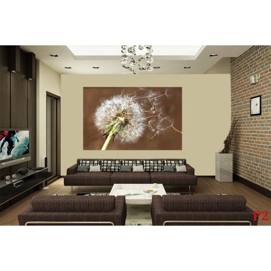 Wall mural big dandelion on brown background Wall mural big dandelion on brown background