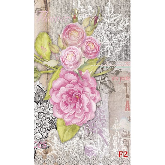 Wall mural retro card with roses in vintage style Wall mural retro card with roses in vintage style