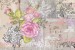 Wall mural retro card with roses in vintage style